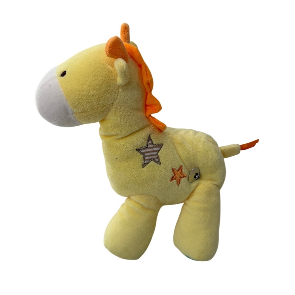 Musical Wind Up Giraffe Plush Yellow Orange Star Nursery Lullaby Baby Toy 9in